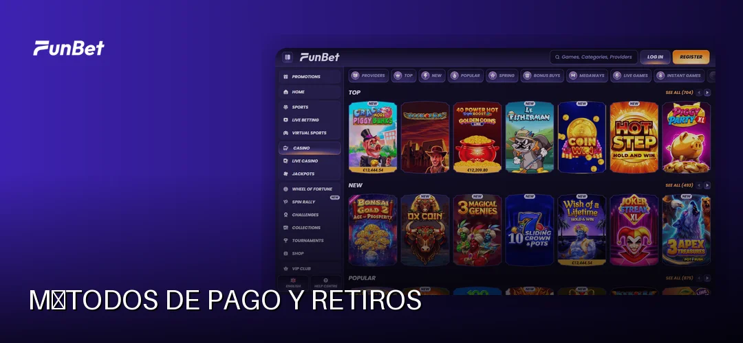 Métodos de pago y retiros