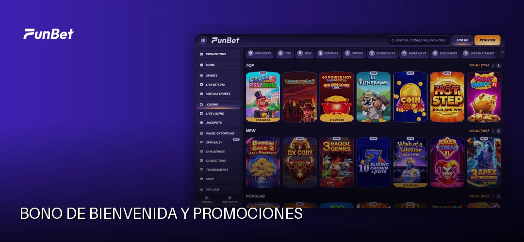 Bono de bienvenida y promociones